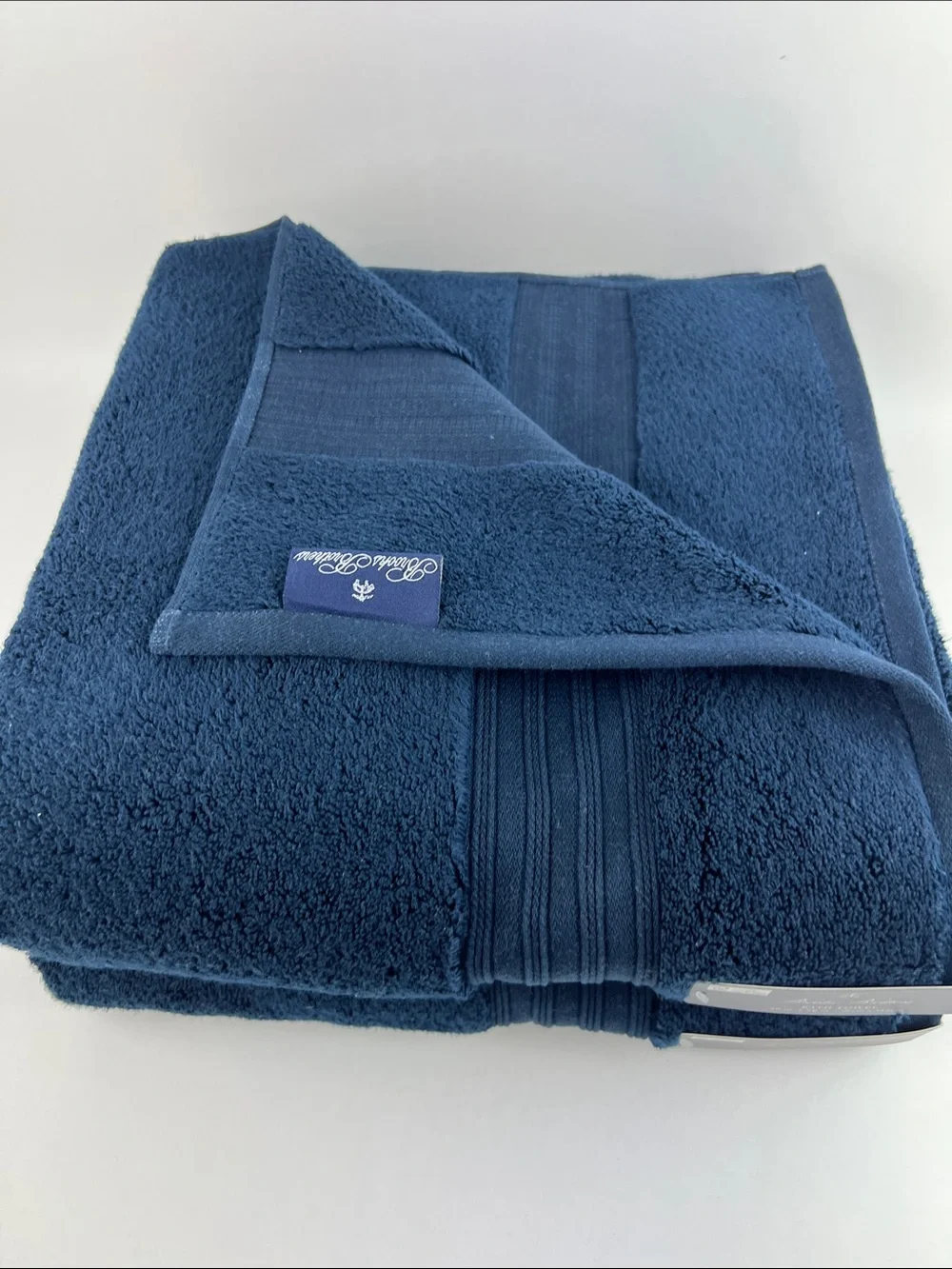 Brooks Brothers Bath Towel Set Navy Blue Soft Plush 100% Cotton 8 Pc NEW